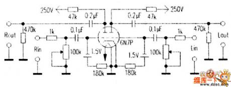 The pre -stage circuit diagram of 6N7P bravery circuit
