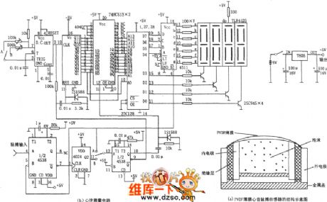 PVDF heart sound pulse measurement principle circuit