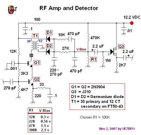 Cascode BJT RF Amplifier and High Performance Detector ...