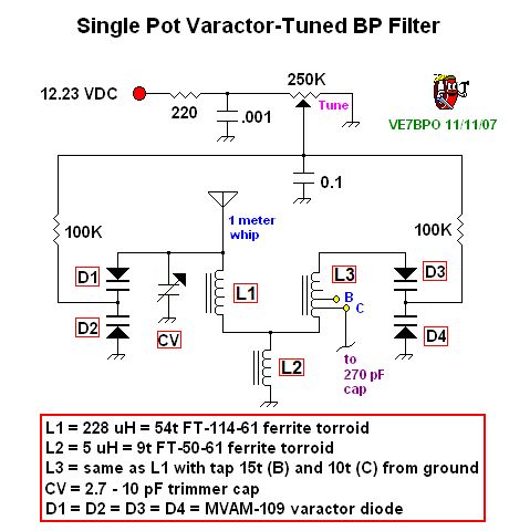 Single Varactor Tuned Front-end Filter