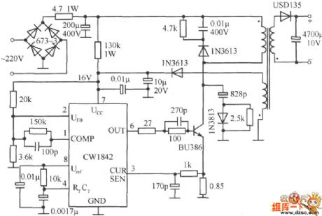 Isolated switching power supply circuit diagram