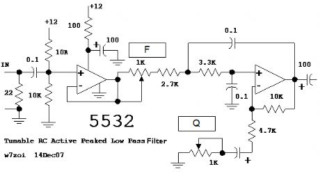 tunnable RC active peaked low pass filter