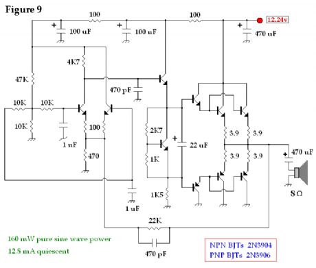 Discrete BJT, Low Power Audio Power Amp 8