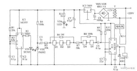Infrared reflectance automatic hand dryer circuit diagram