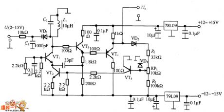 8 ~ 12MHz voltage controlled oscillator circuit diagram with stable output amplitude