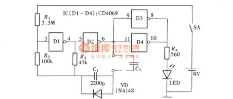Capacitor discriminating device (CD4069)