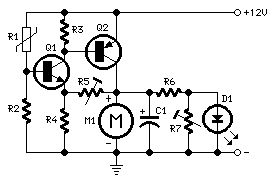 Temperature-controlled 12V dc Fan