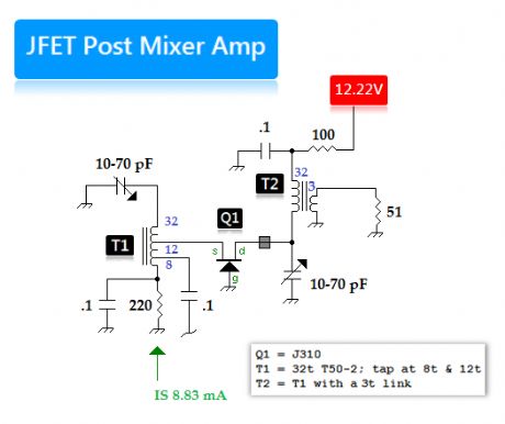 JFET post mixer amplifier