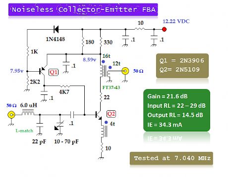 7 MHz collector-emitter Griffiths feedback amp