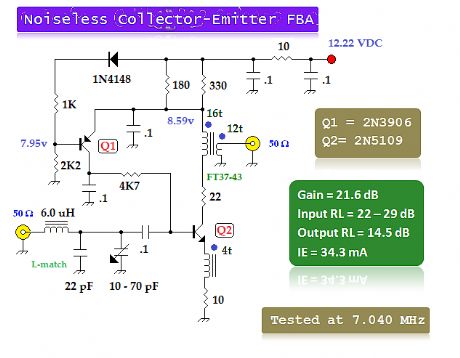 7 MHz collector-emitter Griffiths feedback amp