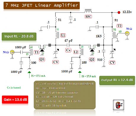 7 MHz JFET linear amplifier