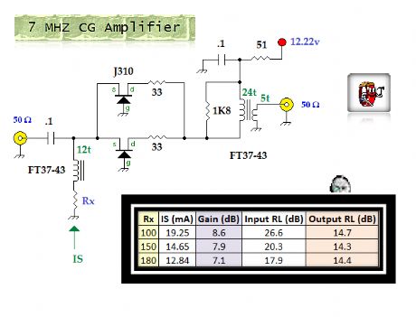 7 MHz common gate amp