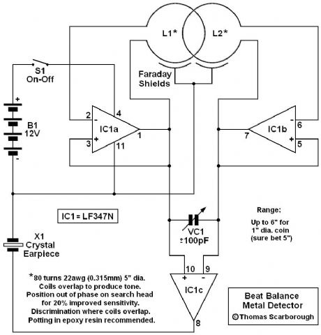 Beat Balance Metal Detector circuit