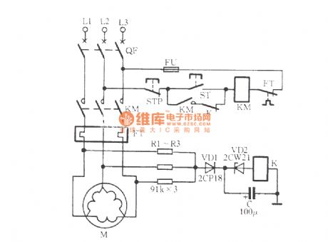 △ connection motor zero sequence voltage relay phase failure protection circuit
