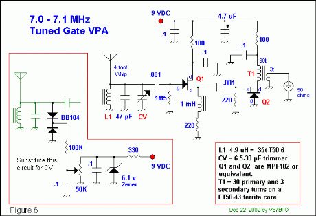 7.0-7.1MHz tuned gate VPA