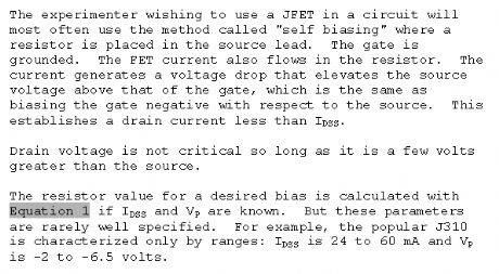 Basic behavior of an N-Channel depletion mode JFET