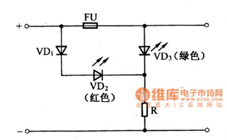 DC low-voltage blown fuse indicator circuit diagram