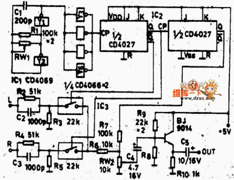 Stereo encoder circuit diagram with discrete components