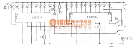 The bargraph display driver circuit with 20 light - emitting segments