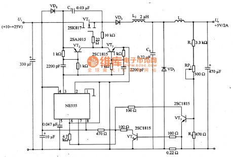 Current resonance converter circuit diagram composed of NE555
