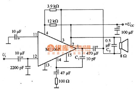 The amplifier circuit diagram composed of M5106P