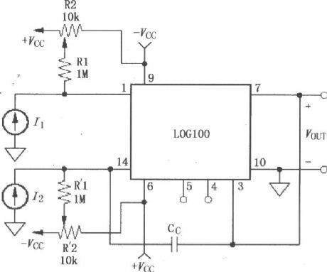 The bias zeroing circuit of logarithm and logarithmic ratio amplifier LOG100