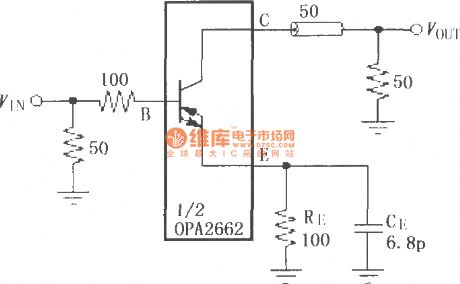 Digital 440MBit / s sending system driver amplifier circuit composed of OPA2662