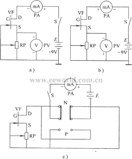 Junction field effect transistor matching test circuit