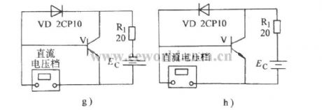 High-power transistors test circuit with multimeter