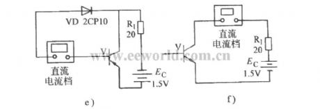 High-power transistors test circuit with multimeter