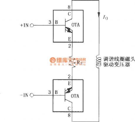 High-speed current driver composed of two OPA660 (wideband transconductance op amp and buffer)