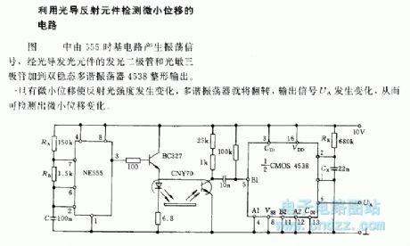 The measuring infinitesimal displacement with optical emission components