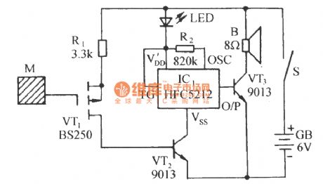Electrostatic detection of acousto-optic alarm circuit