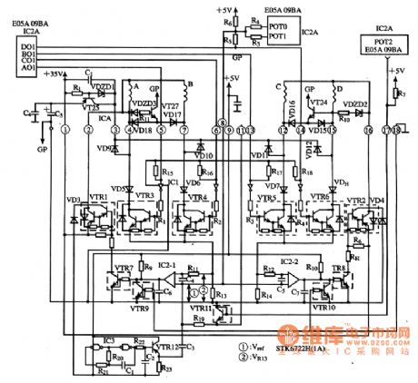 STK6722H motor control and driver IC diagram