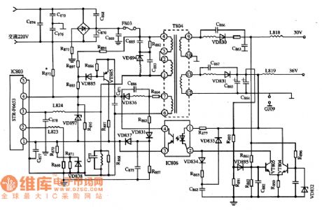 STR - F6653 switching power thick-film integrated circuit diagram