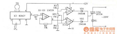 The microwave probe delay lighting circuit diagram with RD627