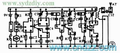The production circuit of three-tube FM wireless microphone