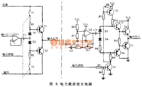 Power line carrier amplifier circuit