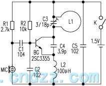 Simple long-distance wireless FM microphone circuit