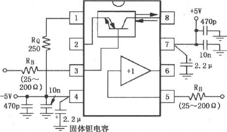 The basic signal and power connection circuit of broadband transconductance operational amplifier and buffer OPA660