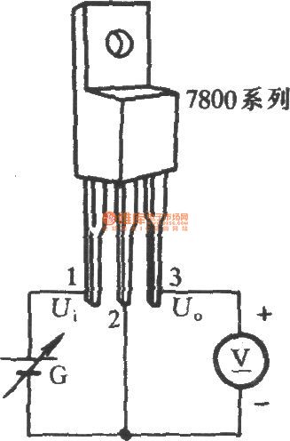 Working performance test circuit of three-terminal regulator IC