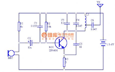 1.5V miniature wireless FM microphone circuit