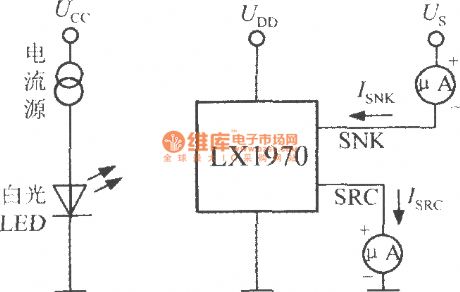 White luminance measuring circuit composed of visible brightness sensor LX1970