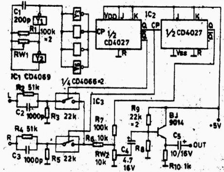 The stereo encoder circuit with discrete elements