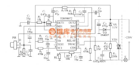 Pyroelectric infrared sensor automatic lamp circuit ( 8)