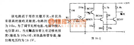 Sensitive photorelay circuit