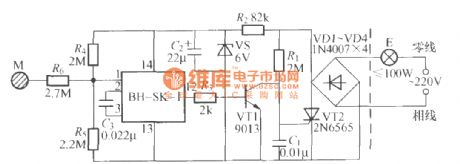 Single-key touching lamp switch circuit (2)