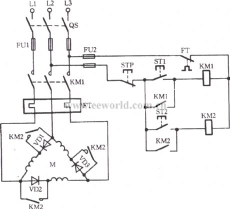 Three-phase motor △ low-speed operation circuit