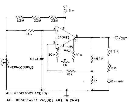 Thermocouple Amplifier circuit (CA3193)
