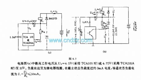 The threshold switching circuit with TCAl05/TcA205A